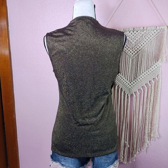 Lauren Ralph Lauren Vintage | Shimmering Brown Sleeveless Top Medium - Picture 4 of 5